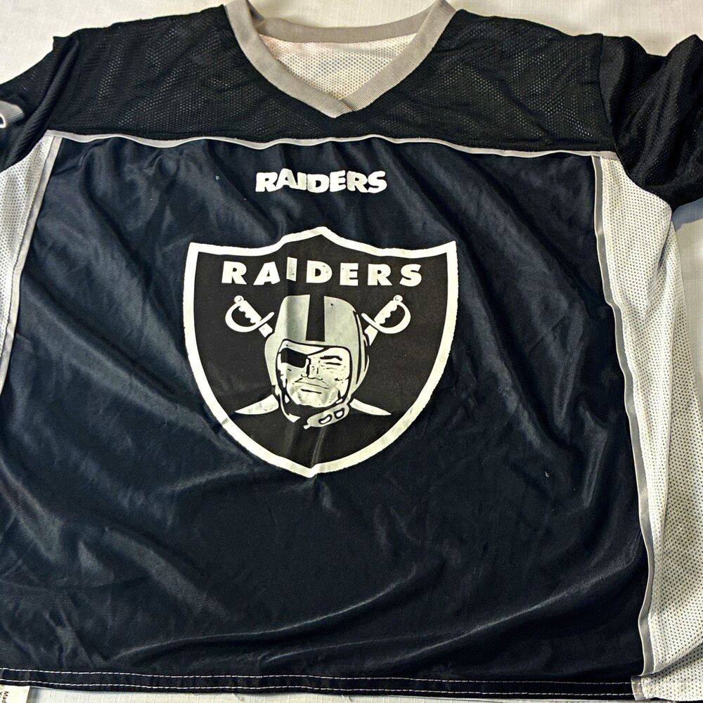 BDA Oakland Raiders NFL Flag Reversible Jersey, Black/Gray/White, Youth XL